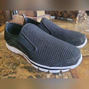 Black Slip-On Mesh Sneakers